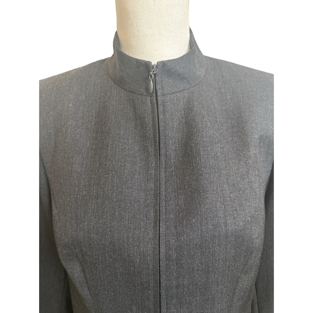 VTG Pendleton Women's 10 Dark Gray Zip Up Blazer Jacket Virgin Wool - Picture 2 of 8